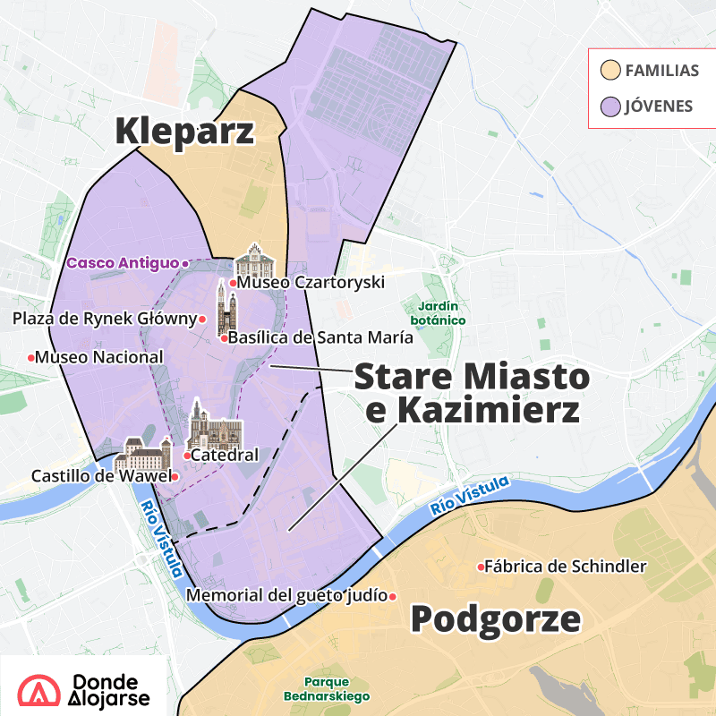 donde alojarse cracovia