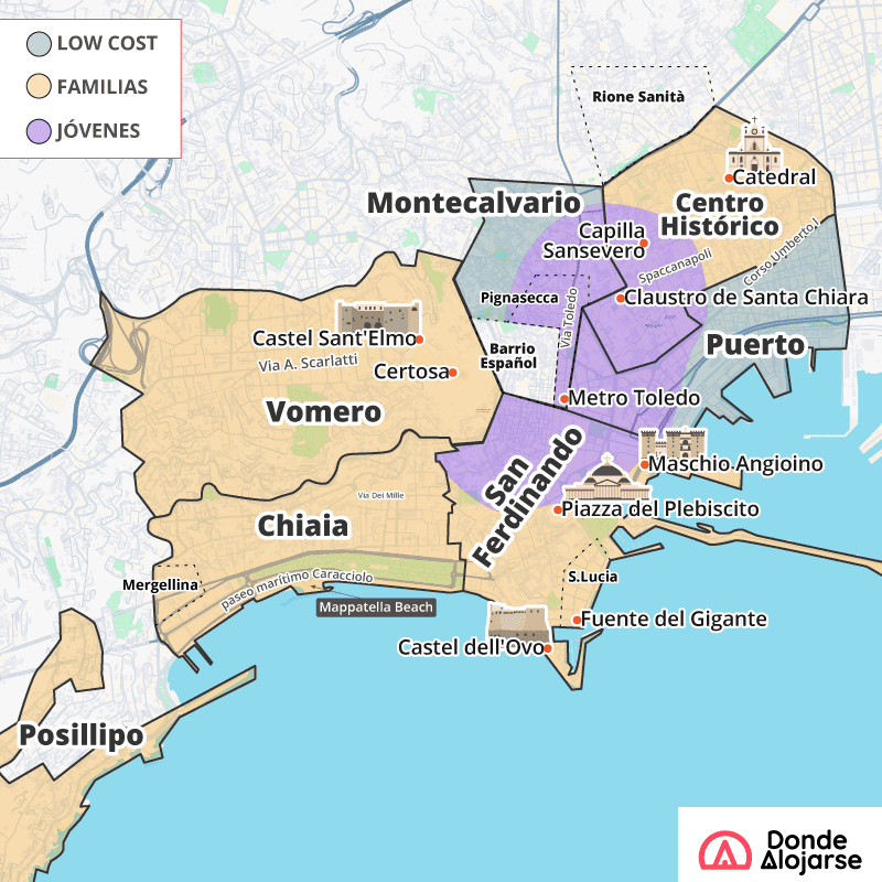 donde alojarse napoles