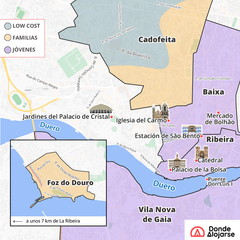 donde alojarse oporto