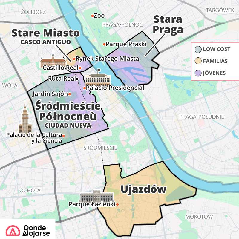 donde alojarse varsovia