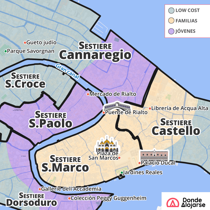 donde alojarse venecia
